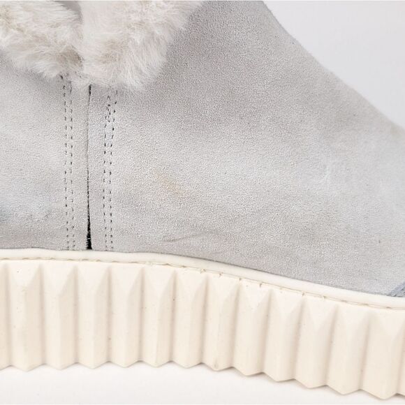 NEW Voile Blanche White Silver LUSH platform boot suede synthetic fur US 10.5/11 - Picture 13 of 15